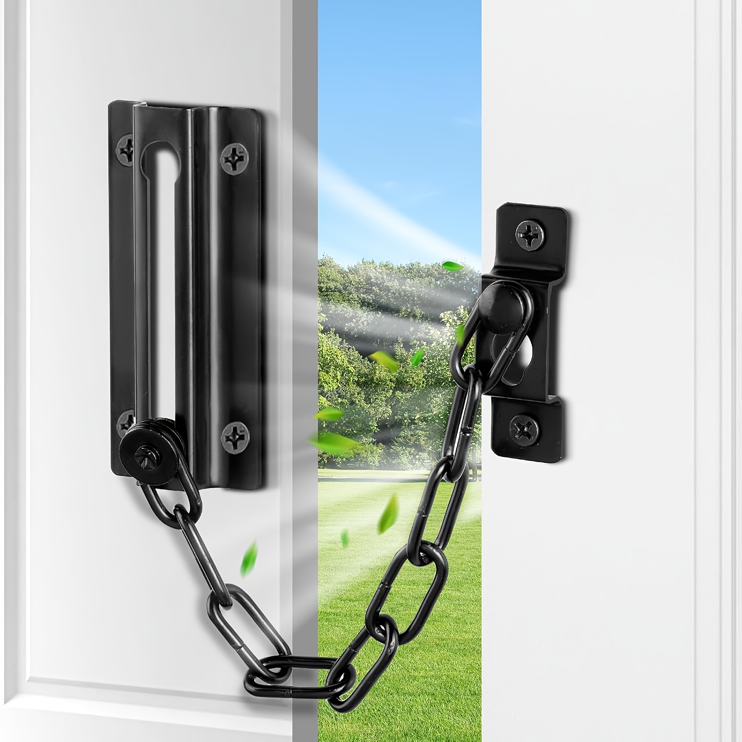 2 Pack Door Chain Lock Black,  - Security Chain Door ulasan dan harga